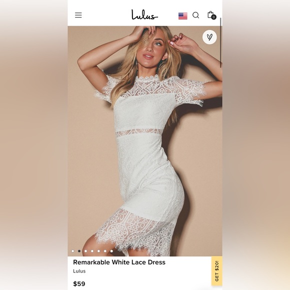 LULU’S Remarkable White Lace Dress size Large. New with tag - Picture 2 of 16